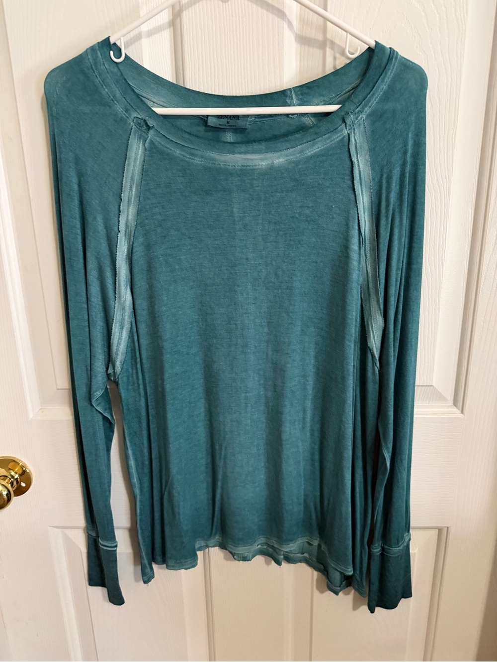 NWOT Zenana Lightweight Dark Teal Long-Sleeve Top with Thumb Holes